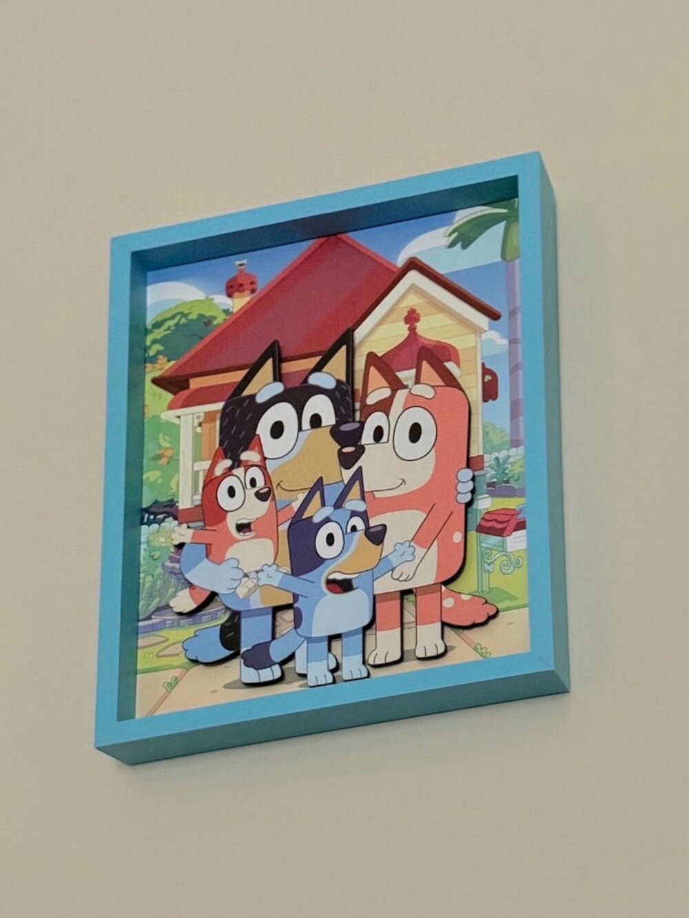 Like new bluey wood 3D room decor picture (12x15)